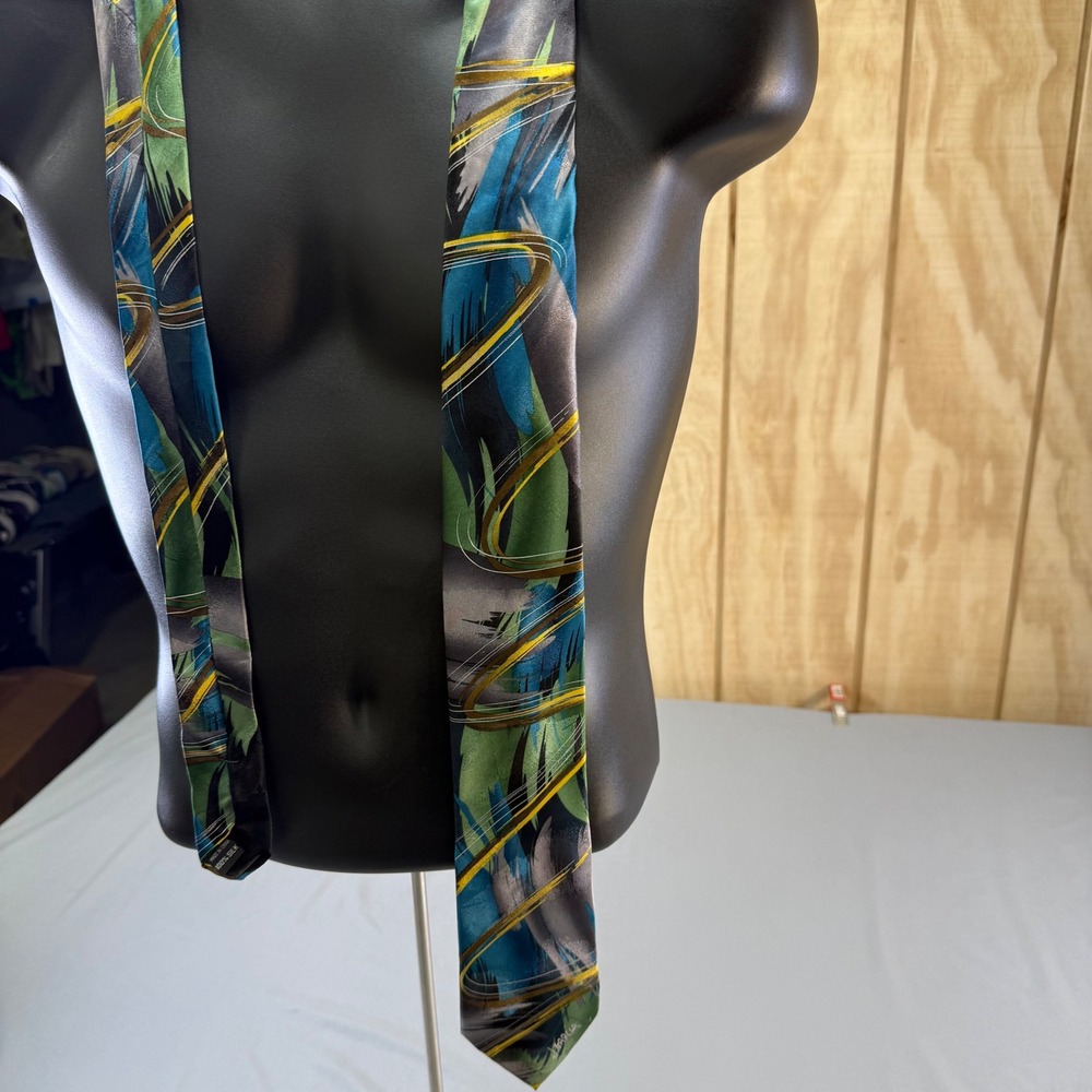 J Garcia Landscape Collectors Edition Silk‎ Tie Artist Proof No 2014 Teal Green